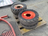 (4) Used Bobcat Skid Steer Tires 27 x 8.5-15