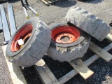 (3) Skid Steer Tires & Rims