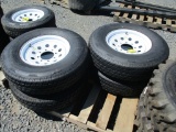 (4) New 235/80 R16 Trailer Wheels & Tires