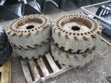 (4) Used 33 x16 Solid BC Wheels & Tires