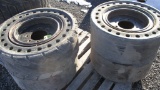(4) Used Hulk 33-12-10 Solid Tires & Wheels