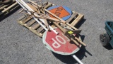 Construction Signs, Wooden Crutches, Boat Oars