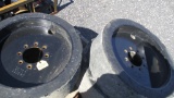(4) Used Solid Tires & Wheels for Skid Steer