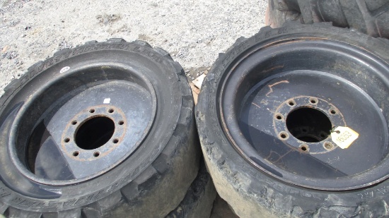 (4) Used 33-12-20 Safety Master Solid Tires