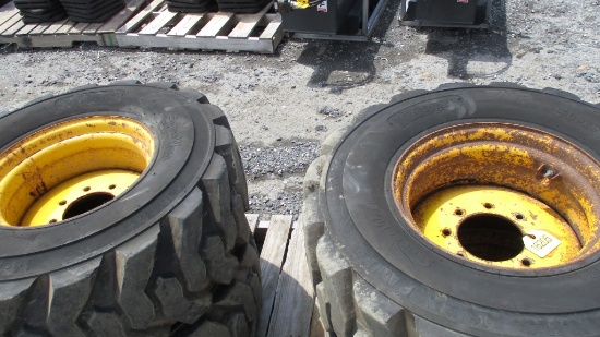 (4) Like New 14 -17.5 Skid Steer Tires & Wheels
