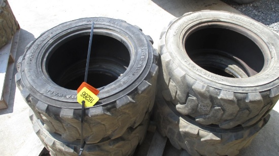 (4) Used 10 - 16.5 Skid Steer Tires
