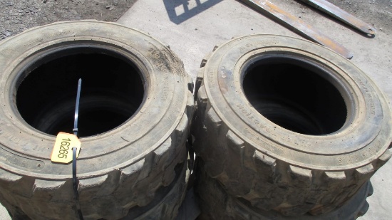 (4) Used 12 - 16.5 Skid Steer Tires