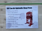 New 100 Ton Air Hydraulic Shop Press