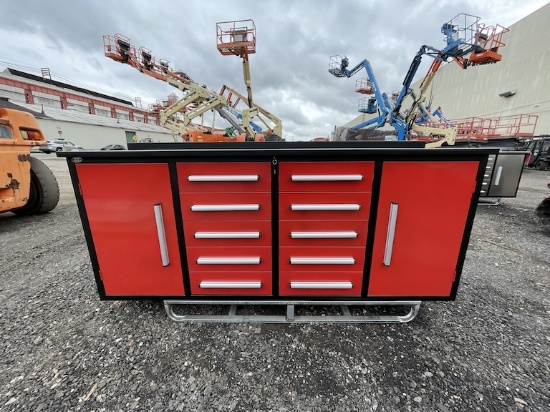 Brand New 7ft 10 Drawer 2 Cabinet Workbench (N9E)