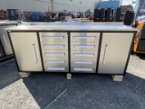 Brand New 7ft 10 Drawer 2 Cabinet Workbench (N57E)