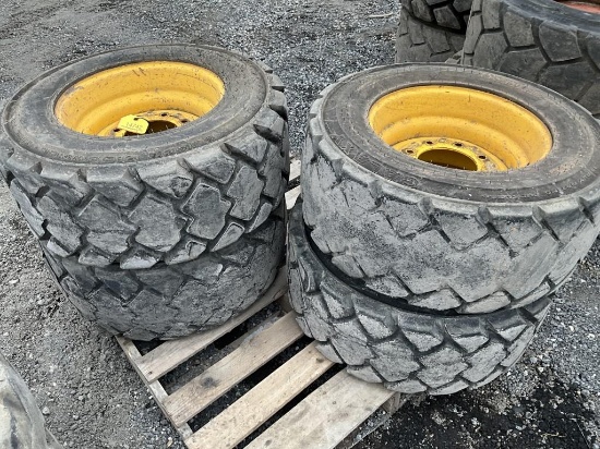 (4) Used 12-16.5 Air Filled Skid Steer Tires