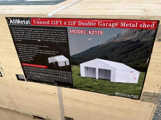 New Double Garage Metal Shed