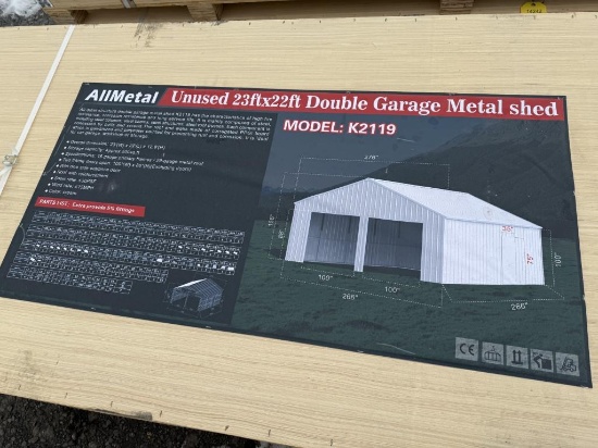 New Double Garage Metal Shed
