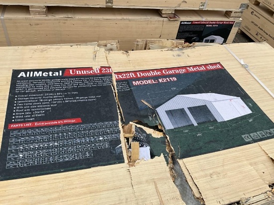 New Double Garage Metal Shed