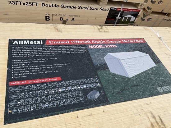 New Single Garage Metal Shed