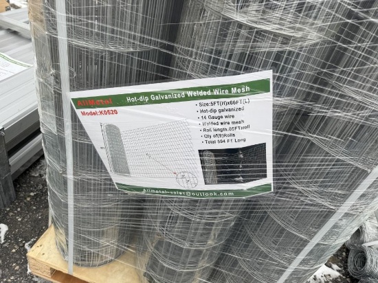 (9) New Hot-Dip Galvanized Welded Wire Mesh Fencin