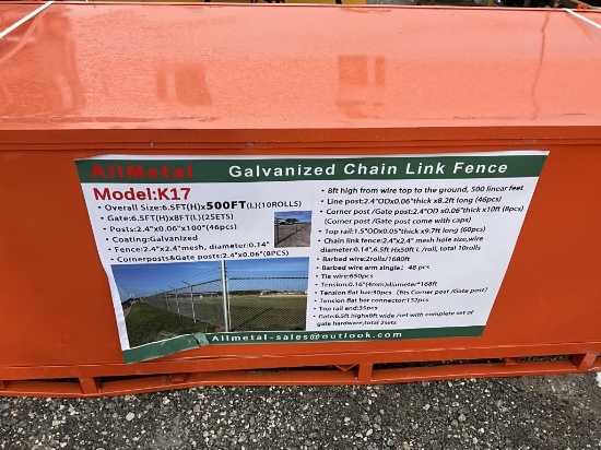 New Galvanized Chain Link Fence