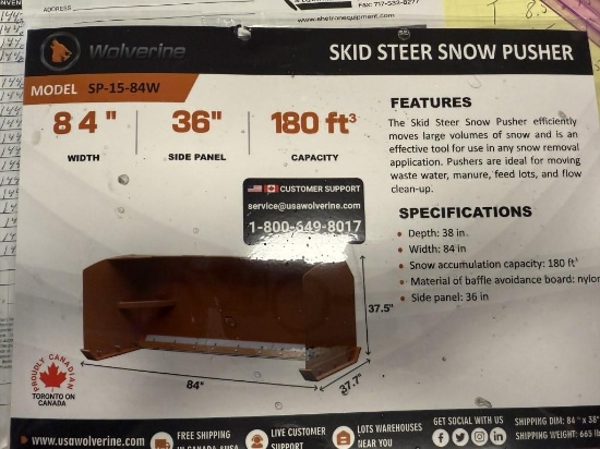 New Wolverine 84" Snow Plow