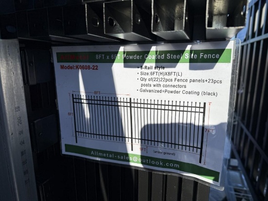 New 8ft x 6ft Powder Coated Steel  Site Fence
