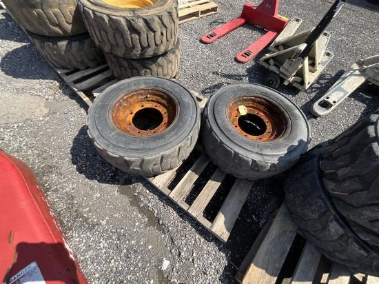 (2) 12X16.5 Air Filled Skid Steer Tires