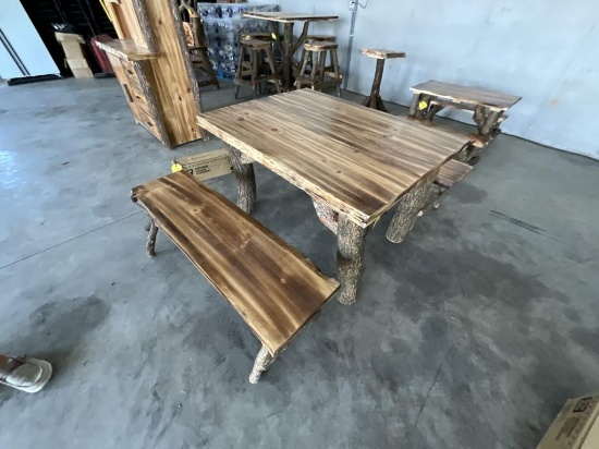 Hade Made Table W / 2 Bench's