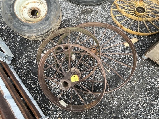 (3) Different Size Wagon Wheels