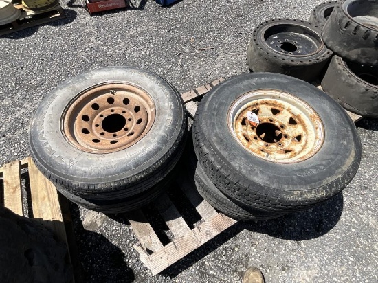(4) Used ST235/80R16 Trailer 8 Lug Rims