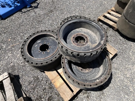 (4) Used 31X10-20 Solid Bobcat Wheels / Tires