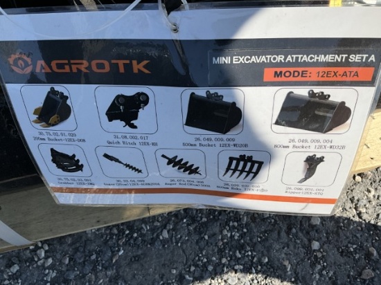 New Agrotk 9pcs. Mini Excavator Attachment Set