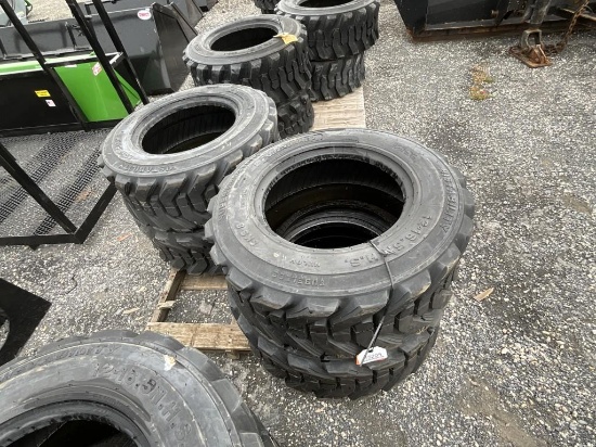 (4) 12-16.5 Skid Steer Tires