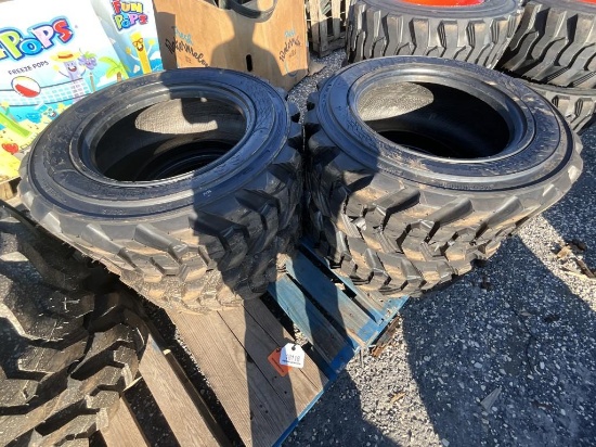 New (4) 10 x 16.5 Skid Steer Tires