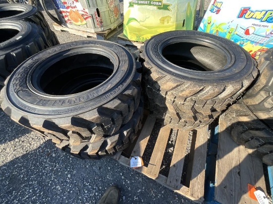 New (4) 10 x 16.5 Skid Steer Tires