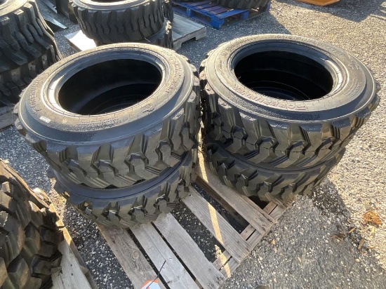 New (4) 10 x 16.5 Skid Steer Tires
