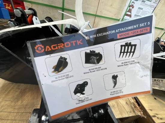 New Agrotk 5pcs. Misc. Excavator Attachment Set