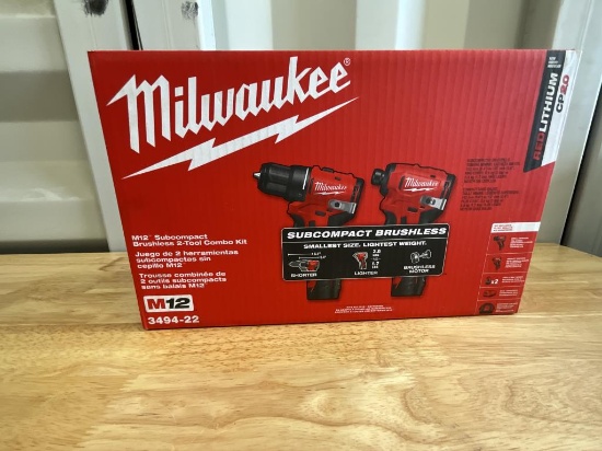 Milwaukee M12 Subcomoact Brushless 2-Tool Combo Ki
