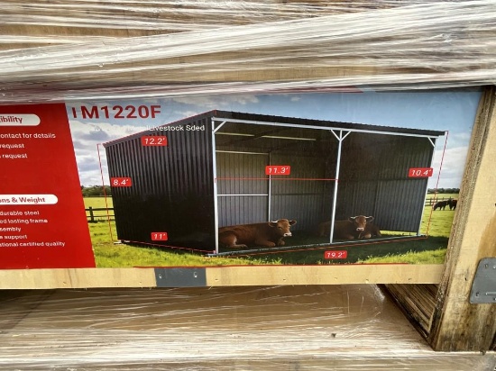 New 1220F Galvanized Metal Livestock Shed