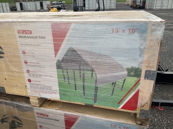New 1310F Galvanized Metal Livestock Shed