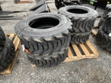 (4) 12-16.5 Skid Steer Tires