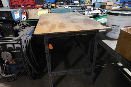 Metal w/ Wooden Top Work Table
