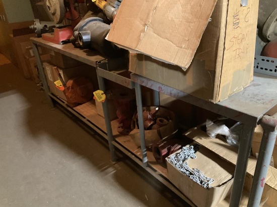 Metal Table with Wooden Shelf