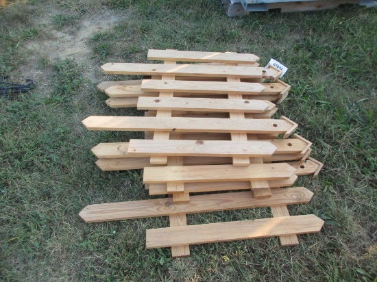Wooden Picket Fence Sections