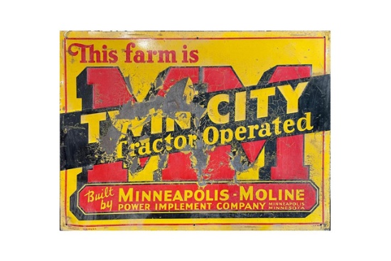 Minneapolis Moline Embossed Single Sided Tin Tacker
