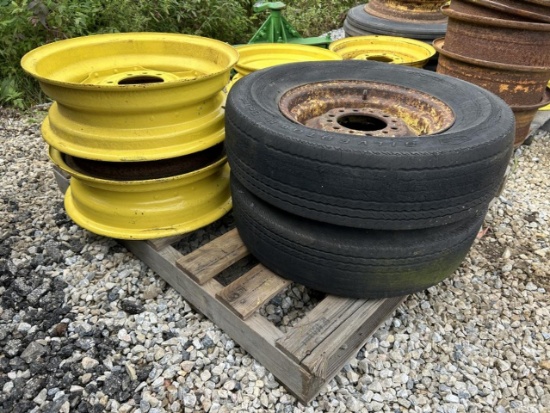 John Deere Lot of 2 Tires On Rims And 2 Rims