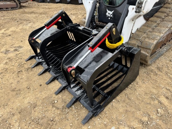 Wildcat 72" Heavy Duty Skid Steer Skeleton Grapple w/ Teeth