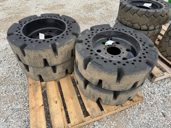 Set (4) 10x33 Solid Skid Steer Tires