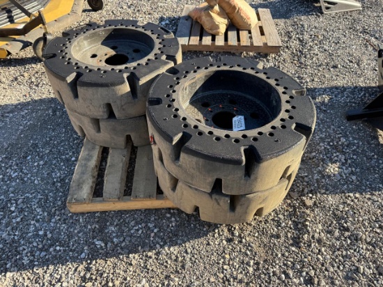 Set (4) 33x12-18 Solid Skid Steer Tires