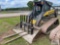 New Holland C190 track skid steer loader, cab, 2 speed, joystick control, GP bucket, pallet forks,
