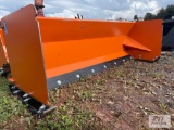 8ft skid loader mount snow pusher with steel edge and pads