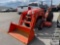 Kubota B2920 compact tractor, 4WD, loader, 60in belly mower, turf tires, hydrostatic, 684hrs.