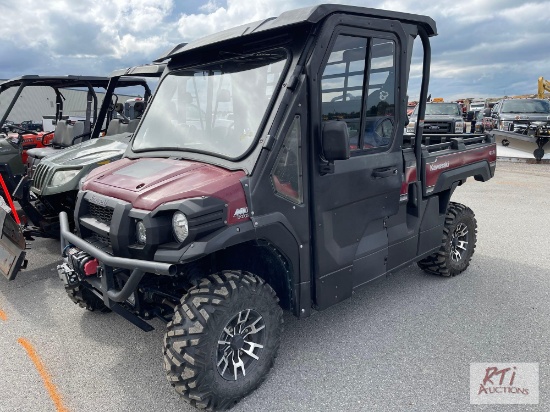 Kawsaki Mule Pro, 4WD, cab, heat, hydraulic dump, front winch, alloy wheels, long box, 3244 hrs, BOS